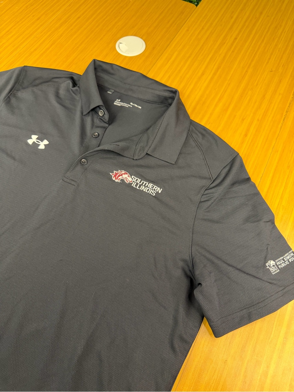 Mens Southern Illinois Salukis SIU Under Armour HeatGear Polo Black Size XL